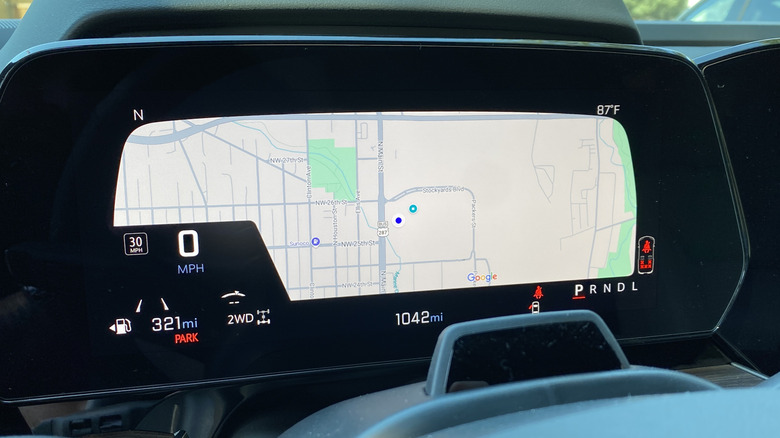 Navigation view on the Tahoe's driver display