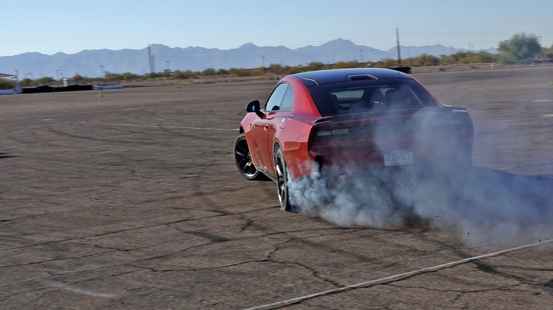 2025 Dodge Charger Daytona doing donuts