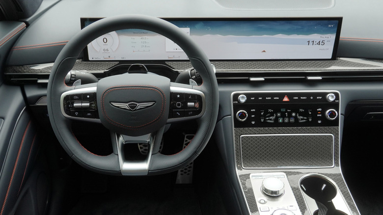 2025 Genesis GV80 Coupe dash and steering wheel detail