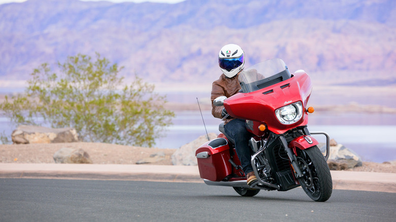 2025 Indian Challenger riding in the Nevada desert