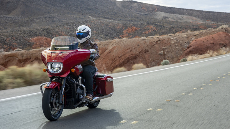 Riding the 2025 Indian Chieftain PowerPlus 112 outside Las Vegas