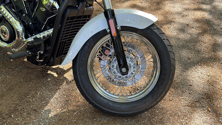 2025 Indian Scout Classic front wire wheel and tires