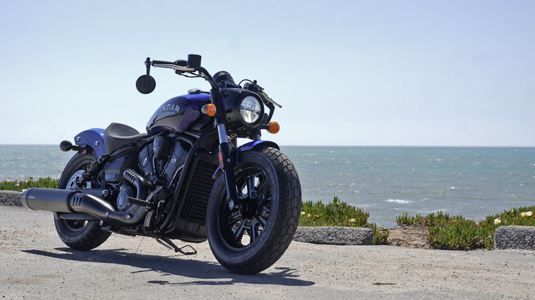 2025 Indian Scout Bobber by the beach