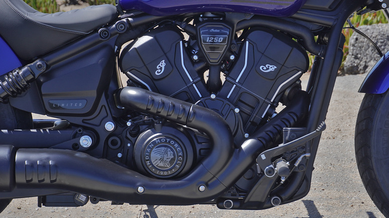 2025 Indian Scout Bobber 1,250cc V-twin engine detail