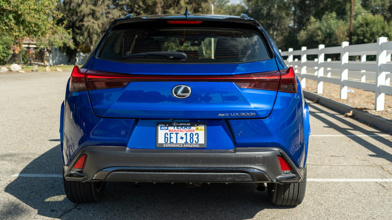 Rear of Lexus UX300h AWD F Sport Handling