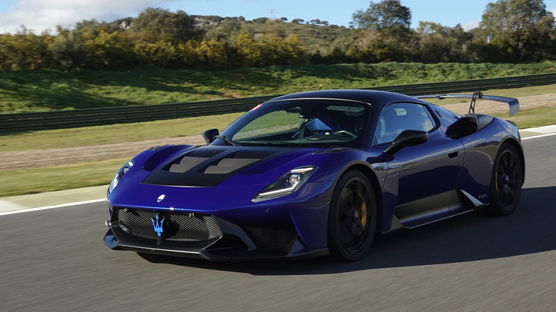 2025 Maserati GT2 Stradale side three-quarters at Ascari Circuit