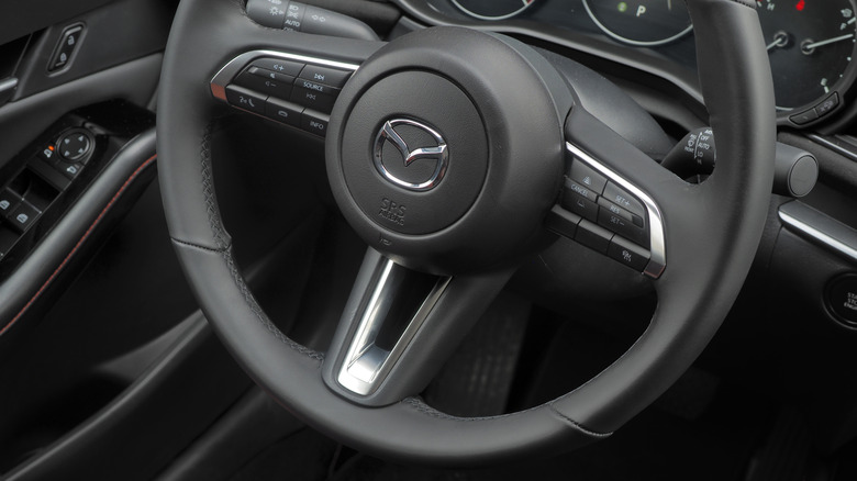 2025 Mazda CX-30 Turbo steering wheel detail