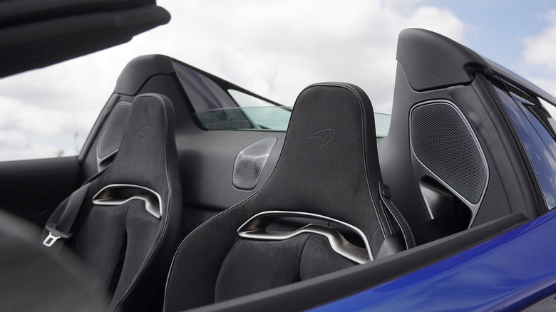 2025 McLaren Artura Spider seats with Spider roof retracted