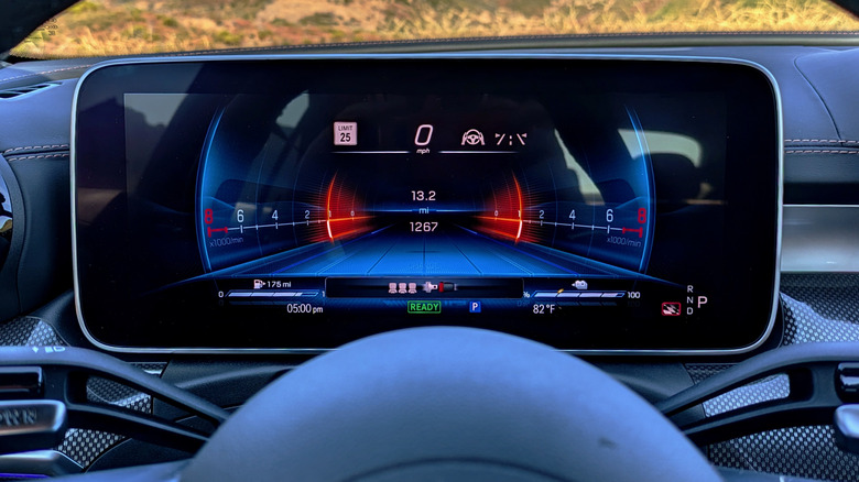 2025 Mercedes-AMG C63 S E Performance instrument cluster.