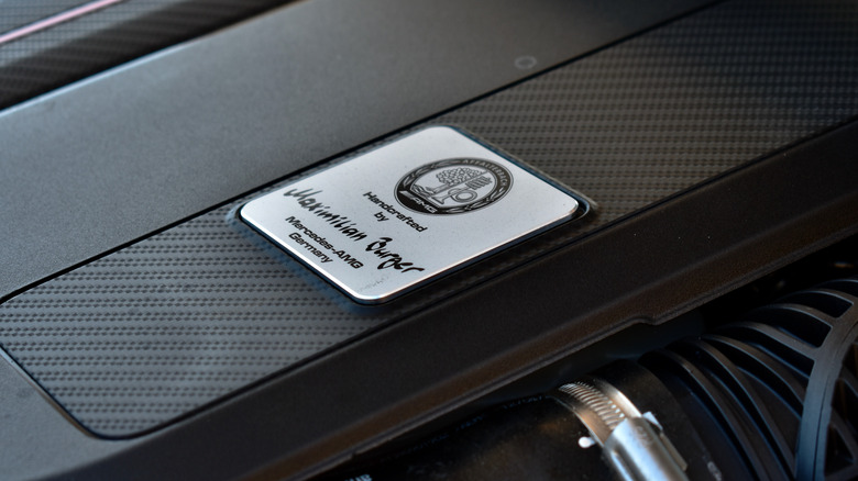 2025 Mercedes-AMG C63 S E Performance engine cover plaque.