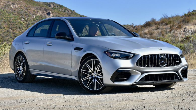 2025 Mercedes-AMG C63 S E Performance front quarter view.