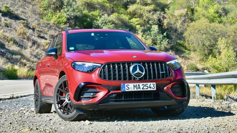 2025 Mercedes-AMG GLC 63 S E Performance front three quarter view.