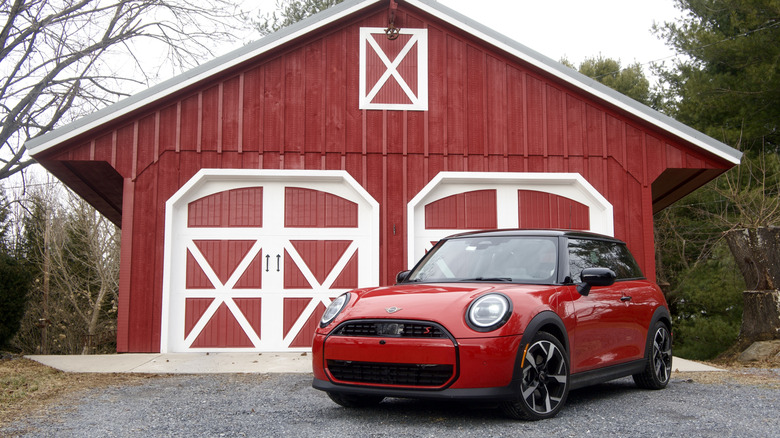 2025 Cooper S in front of a barn