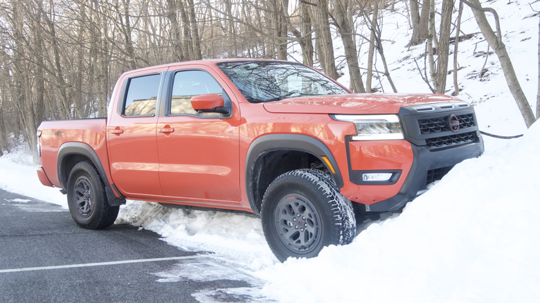 Nissan Frontier in the snow