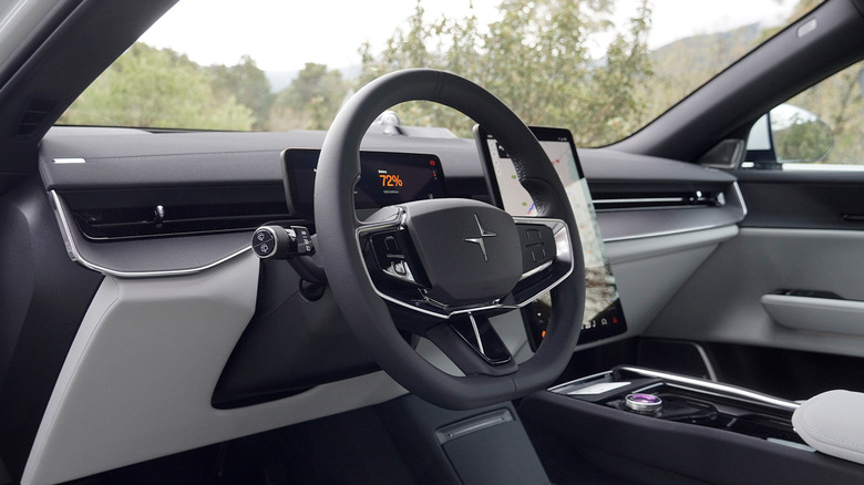 2025 Polestar 3 interior dash and steering wheel