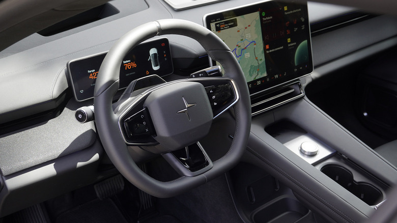 2025 Polestar 4 dash and steering wheel