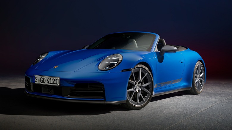 2025 model year Porsche 911 Carrera T Cabriolet in blue