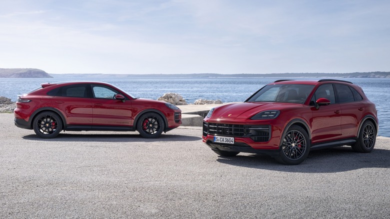 Two Porsche Cayenne GTS cars