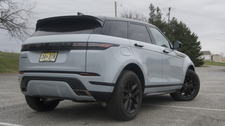 rear 3/4 view of the Range Rover Evoque