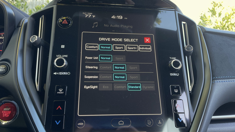 2025 Subaru WRX tS drive modes