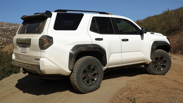 2025 Toyota 4Runner TRD Pro rear three-quarters on a hill