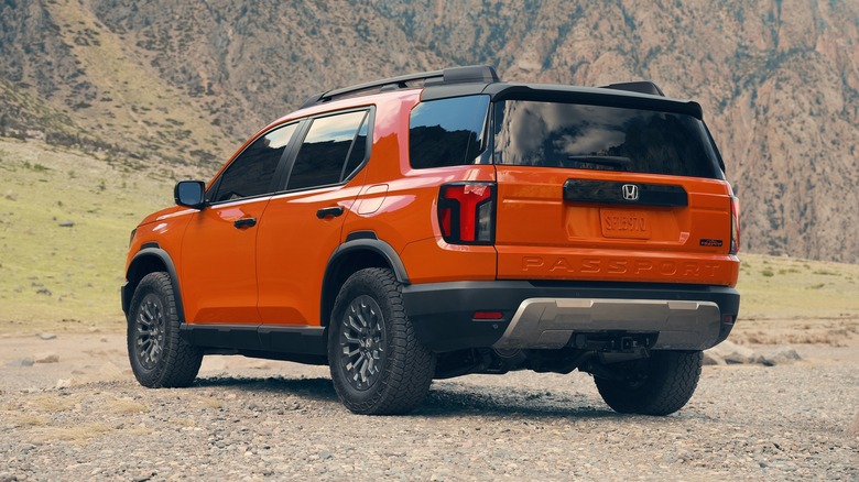 The 2026 Honda Passport SUV as seen from behind