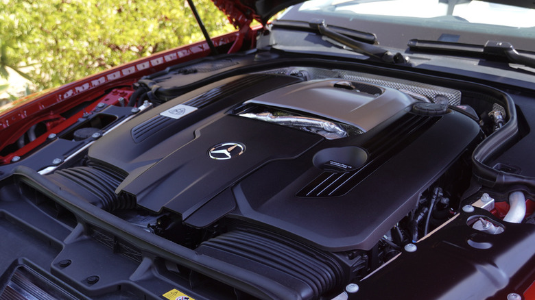 2026 Mercedes-Maybach SL 680 Monogram Series engine bay detail