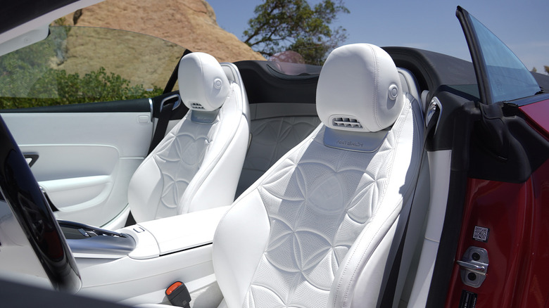 2026 Mercedes-Maybach SL 680 Monogram Series seats with convertible top laid back