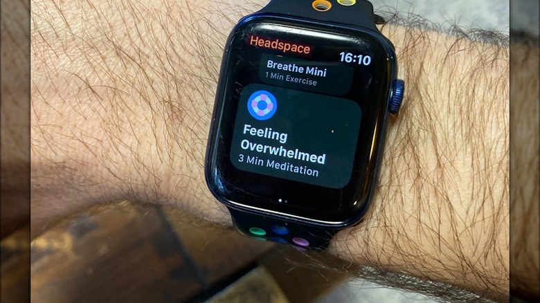 Apple Watch displaying Headspace app