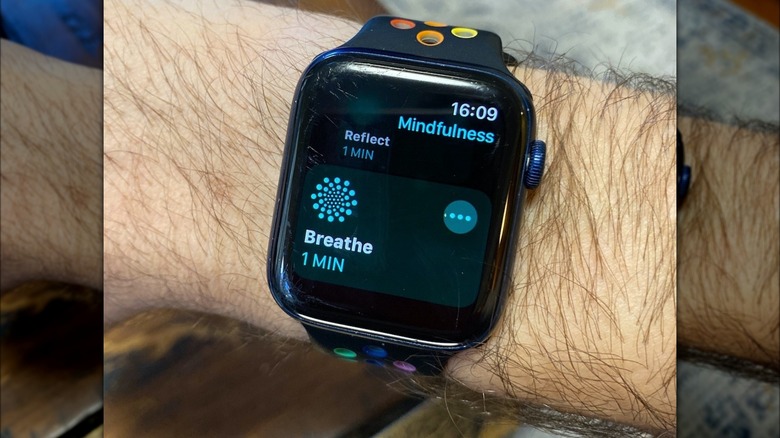 Apple Watch displaying Mindfulness app