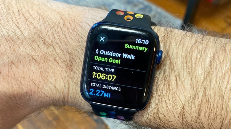 Apple Watch displaying Workout app