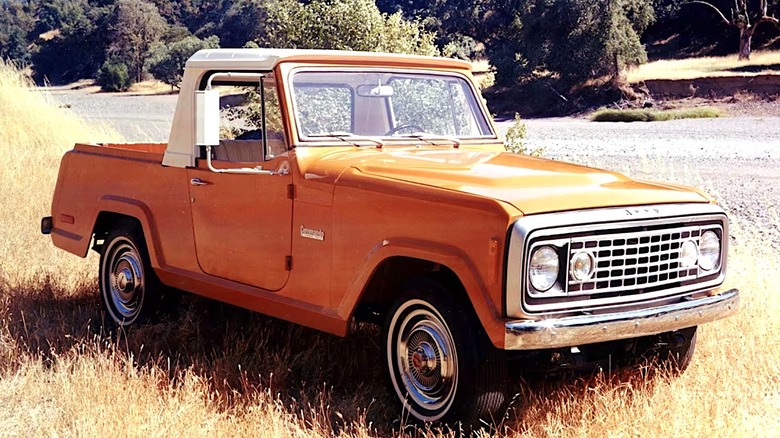 Jeepster Commando parked in a field