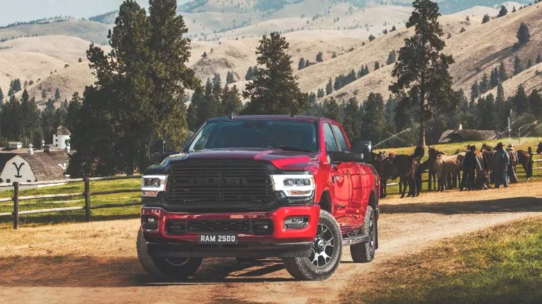 Yellowstone Edition Ram parked at Dutton Ranch