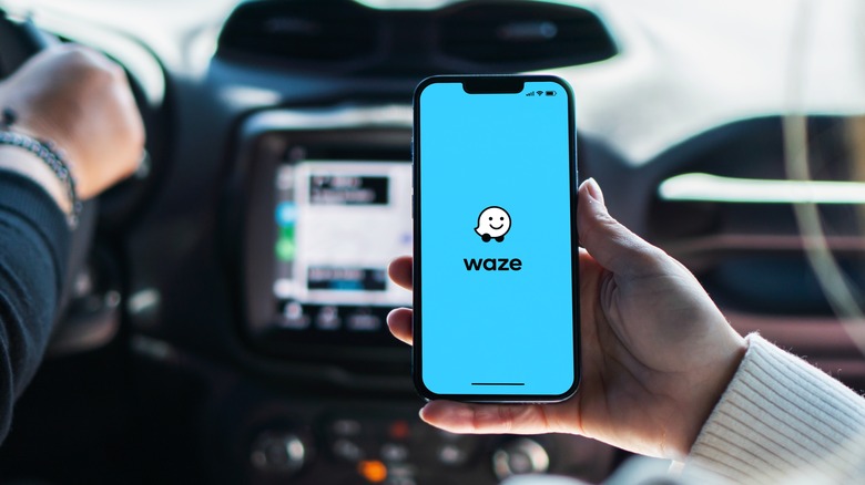 Waze app on smartphone