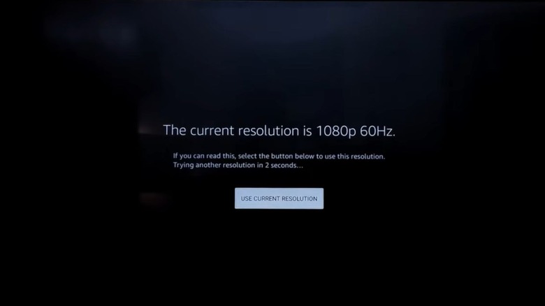 Amazon Fire TV showing resolution and refresh rate