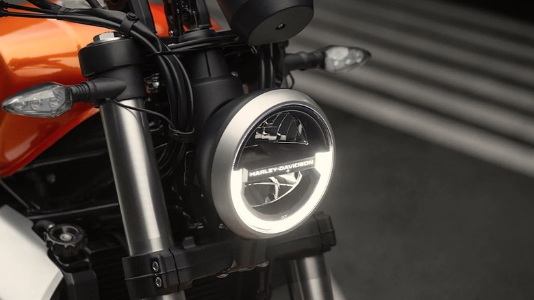 Front headlamp of X350 with Harley-Davidson branding