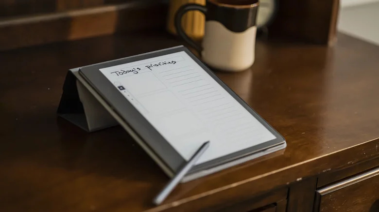 Kindle Scribe on a table