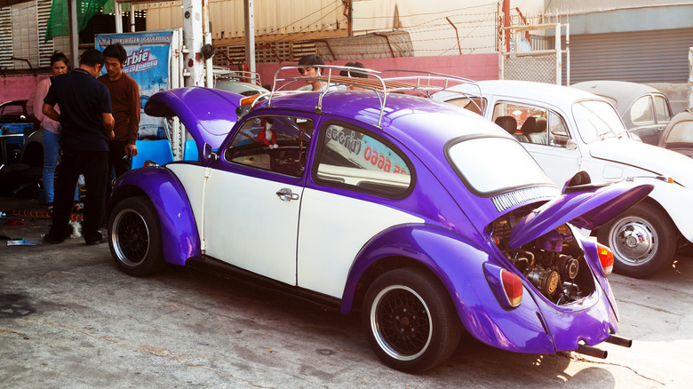 working on VW Beetle