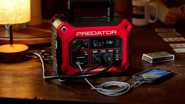 Predator power station charging lamps and phone