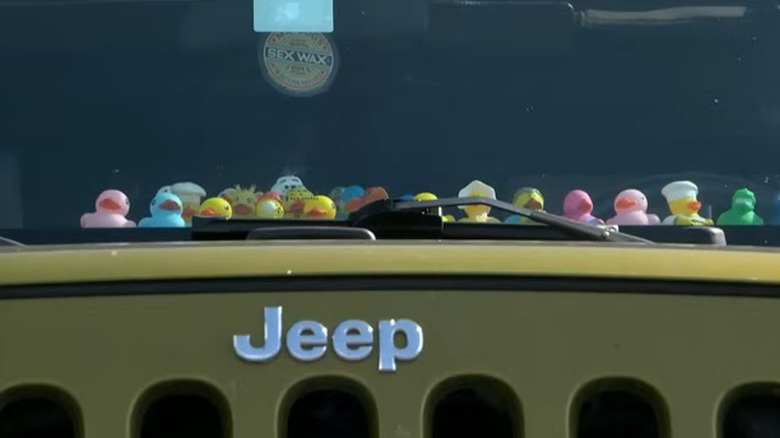 Jeep with ducks on dash