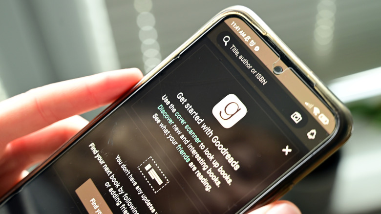 GoodReads on a phone