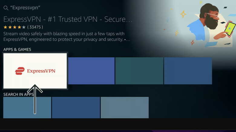 Screenshot of ExpressVPN Amazon app