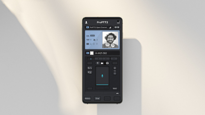 ProPTT2 walkie talkie app on Android phone