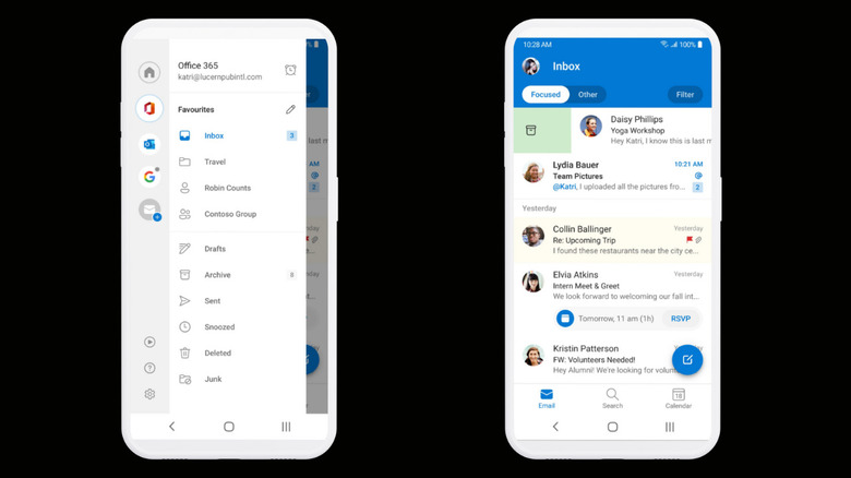 microsoft outlook interface on android