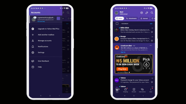 yahoo mail interface on android