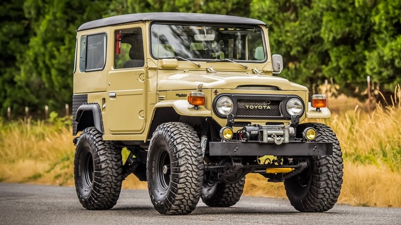 Toyota Fj 40 parked on road