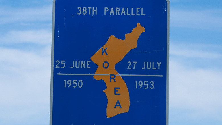 A Sign Remembering The 38th Parallel Line And the Korean War