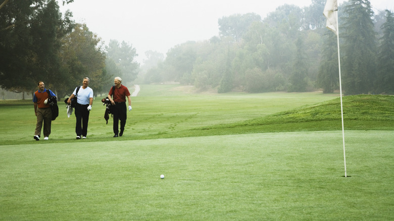 Golfers on golf course