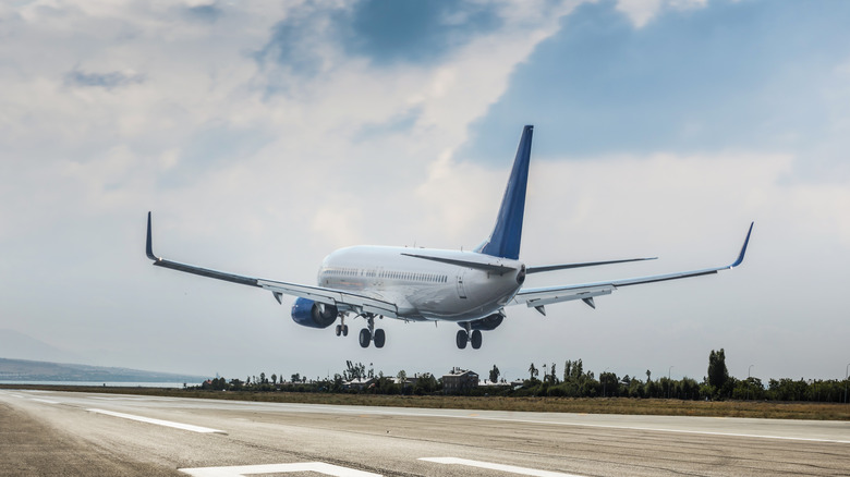 A passenger plane making a safe landing