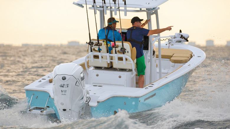 people pointing on boat